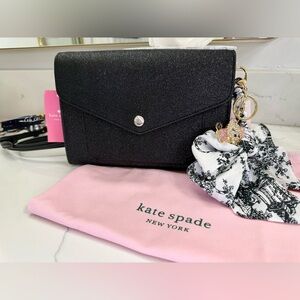 Kate Spade BUNDLE! Tinsel Glitter Crossbody Bag with Gold Chain, Dust Bag.